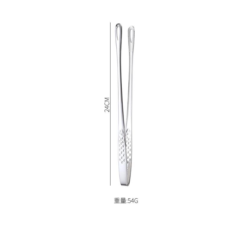 Kapmore 1 pz Pinza per alimenti in acciaio inossidabile con manico lungo antiscivolo per barbecue, bistecche, utensili da cucina, accessori