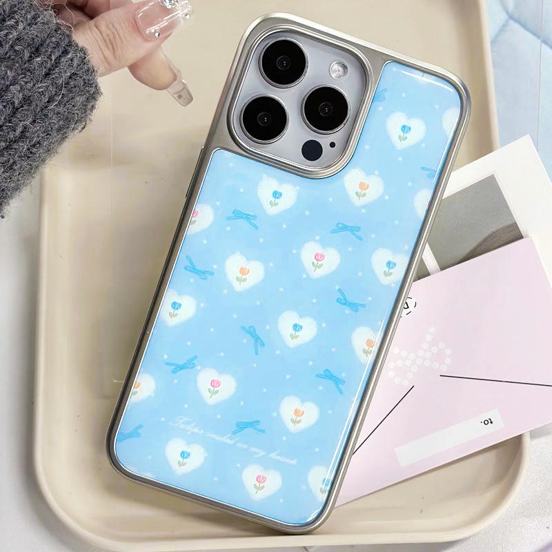 iPhone 16/15 Pro & Huawei Mate 60 Silver Edge Drip Glue Case