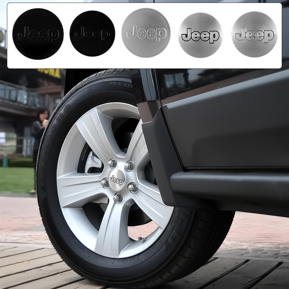 4Pcs 55/64mm Car Wheel Hub Caps Emblem Badges Decoration Accessories For JEEP Cherokee Compass Rubicon Renegade Patriot Wrangler