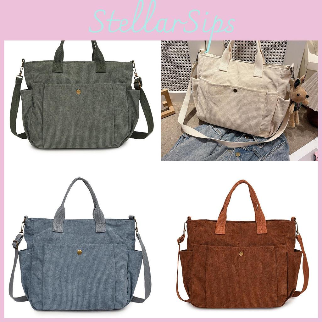 Canvas Tote Bag For Women With Inner Zip Pockets And Adjustable Strap For Casual Travel