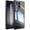 For Samsung Galaxy S24 S23 FE Plus Ultra Metal Armor Back Transparent Tempering Shell Full Cover With Lens Film Super Anti-drop Case Protector