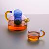 Teiera Caraffa in Vetro Resistente al Calore con Infusore Set Tazze Teiera Bollitore in Vetro Borosilicato per Bevande Calde Fredde per gli Amanti del Tè