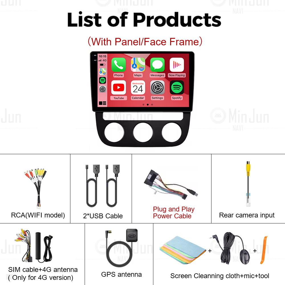 2K Screen Android 14 Car GPS Radio Multimedia For Volkswagen Jetta 5 2005 - 2010 Car Radio Multimedia Video Player Navigation