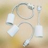Ceramic E27 Bulb Socket Extender With Full Rotation Metal Base Heat Tolerance 400W For Lighting Adjustments