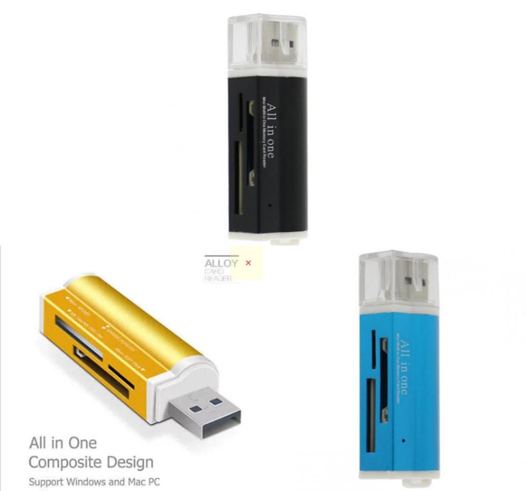 Stylish Gold Usb 2.0 All In 1 Multi Memory Card Reader With Versatile Storage Options