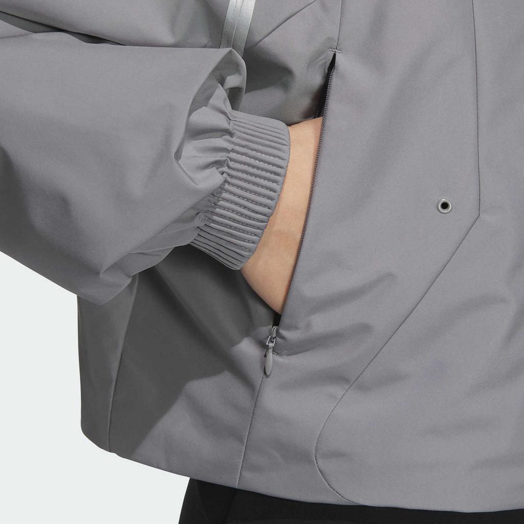 Adidas Fustl W P Jkt2 Stand Collar Loose Comfortable Sports Casual Jacket Women Jackets Gray JM6196