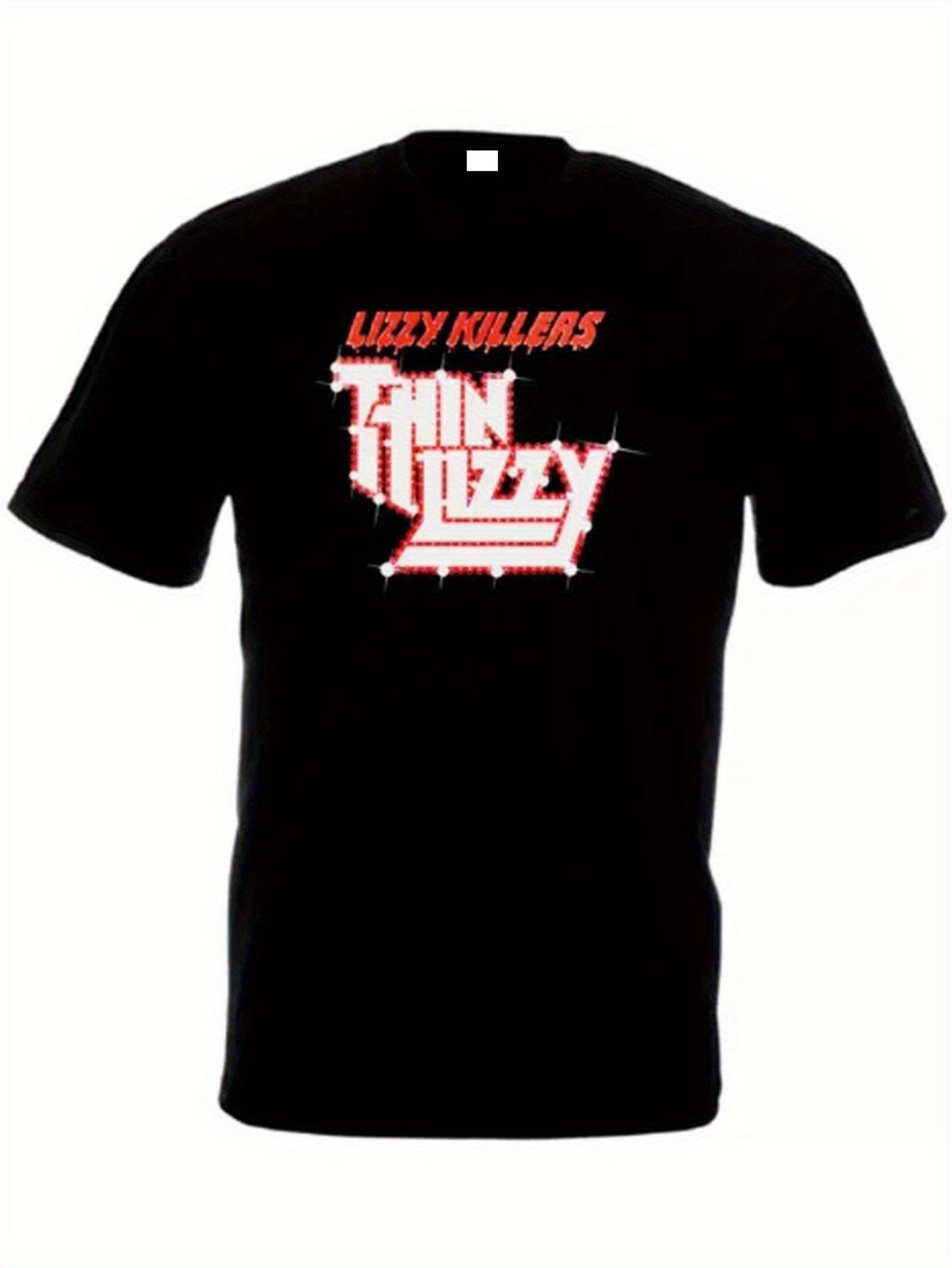 

Vintage Y2K Rock Band Graphic T-Shirt by Thin Lizz - Soft Relaxed Fit Short Sleeve Tee Featuring Bold Red & White XXXXL