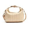 Chic Black And Khaki Pu Woven Shoulder Bag For Summer Beach Vacation Style