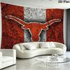 Texas Longhorns Wall Tapestry Aesthetic Wall Hanging Printed Fabric Blanket Decorative Tapestries for Bedroom Living Room Home Decor