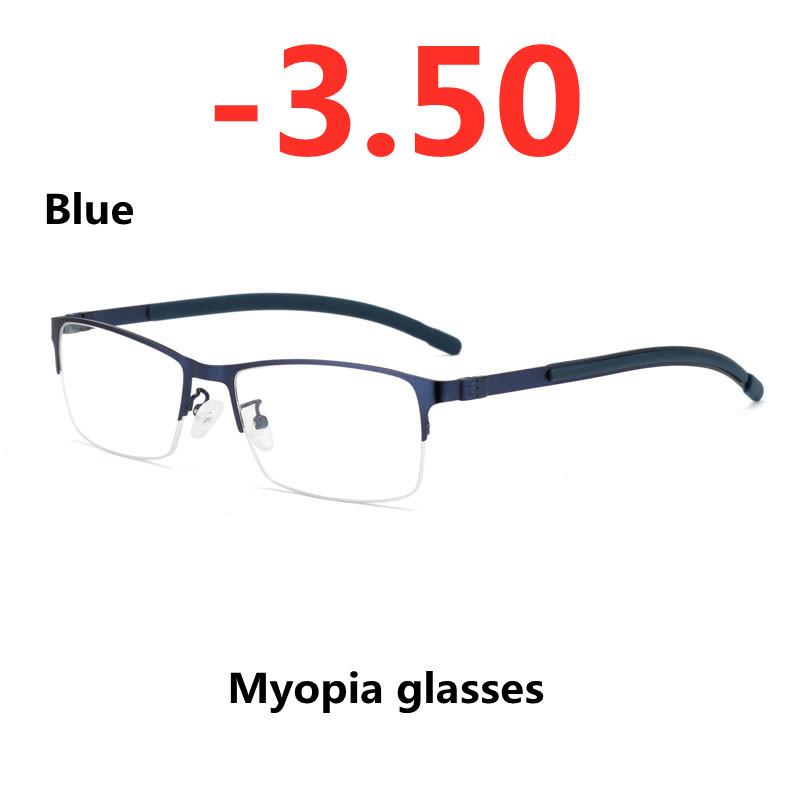 Ochelari pentru miopie anti-lumină albastră Ramă Femei Bărbați Metal Student Finisat Ochelari miop -0,5 -1 -1,5 -2 -2,5 -3 -3,5 La -6