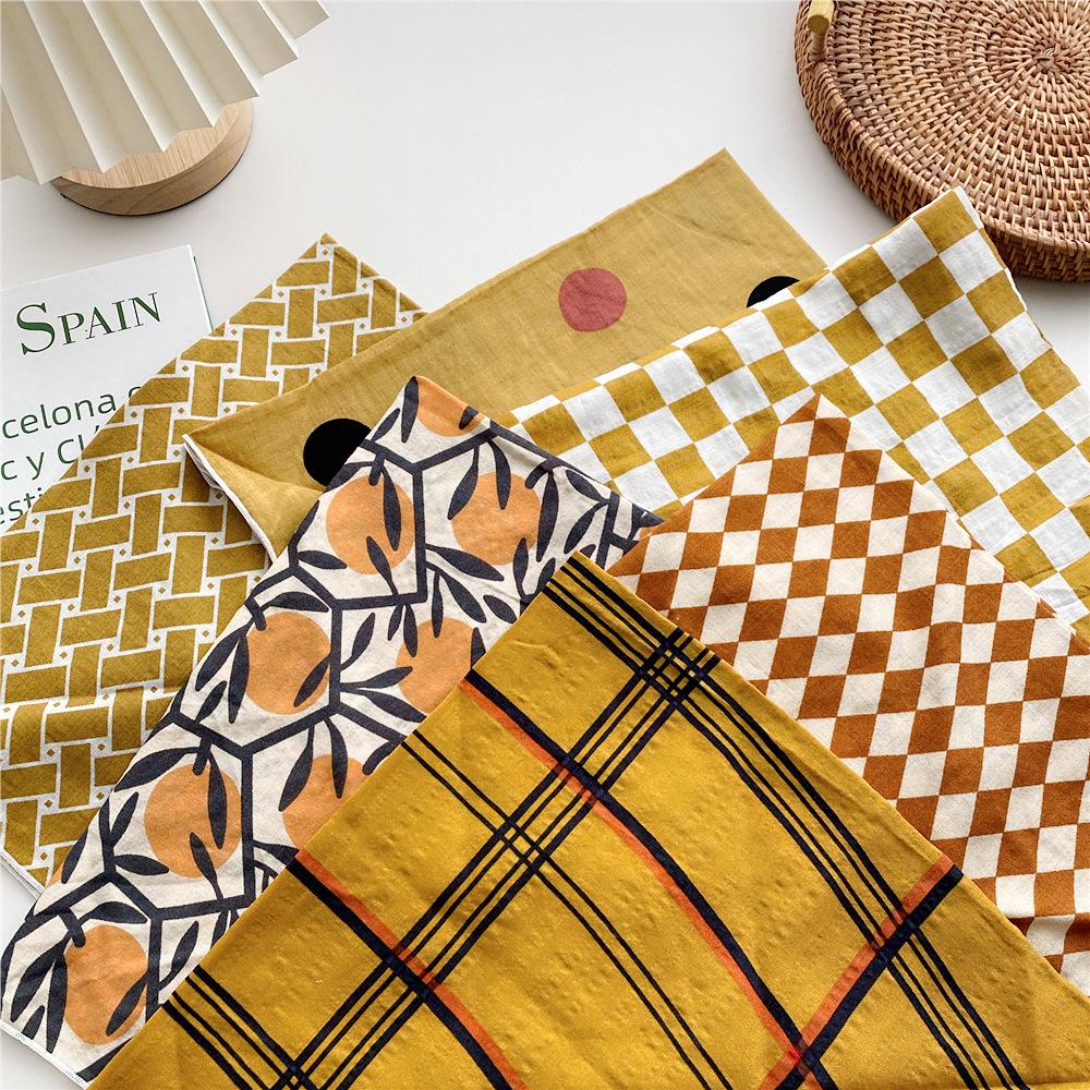 Women's Spring & Autumn Cotton-Linen Silk Square Scarf - Korean Style, Versatile Fashion Accessory & Hair Band