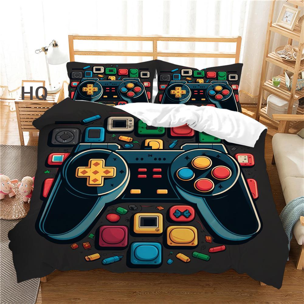 3D herní konzole Tisk Domácí povlečení King Size Povlečení Polyester Chlapecký náctiletý Výzdoba ložnice