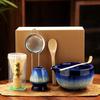6PCS Ceramic Bamboo Japanese Matcha Tea Set Matcha Whisk Holder Matcha Bowl Matcha Whisk Set Reusable Matcha Making Kit