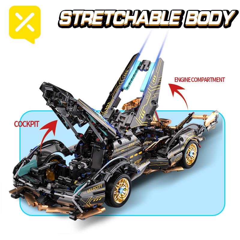 ToylinX Supercar Building Block Toy 1:14 ABS Material Age 14+ Optional Power Group Christmas Gift for Adults and Kids With Box