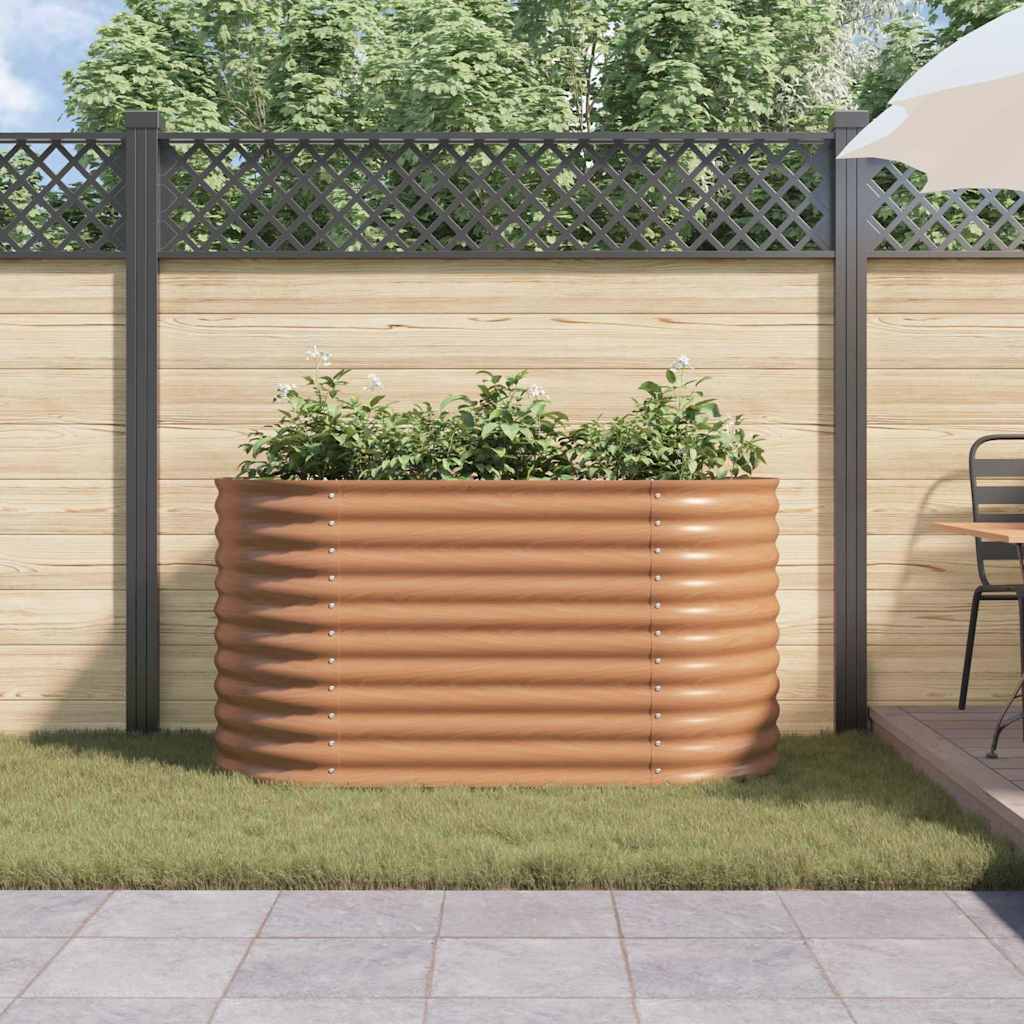 Elevated Garden Bed Brown 160 X 80 X 81 Cm Steel