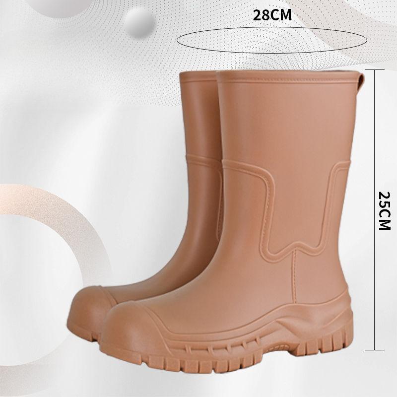 

Korean Style Women s Mid Waist Waterproof Rain Boots, Anti Slip Warm Water Rubber Shoes, Adult Outdoor Work Fashionable Design 40