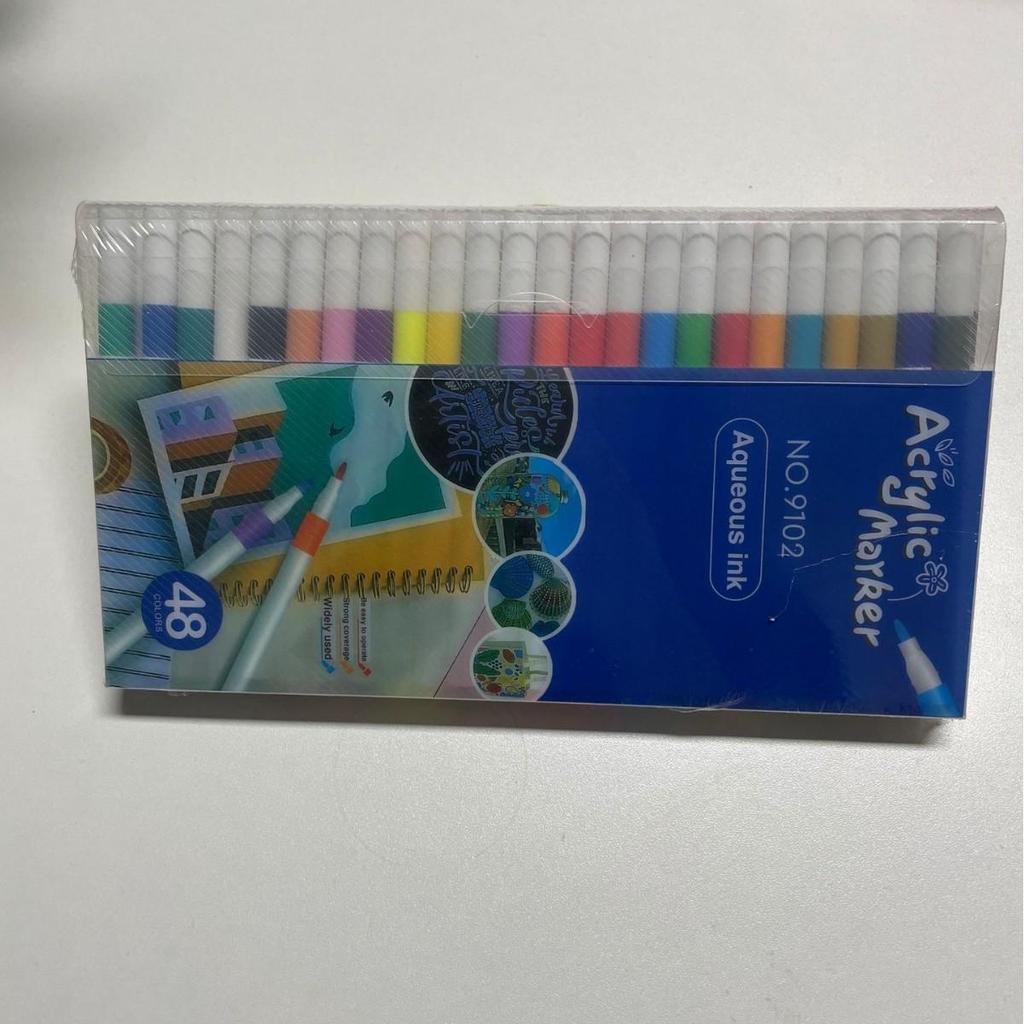 80-Color Acrylic Watercolor Markers Set for Kids - PVC Box with Layerable Graffiti Paintbrushes