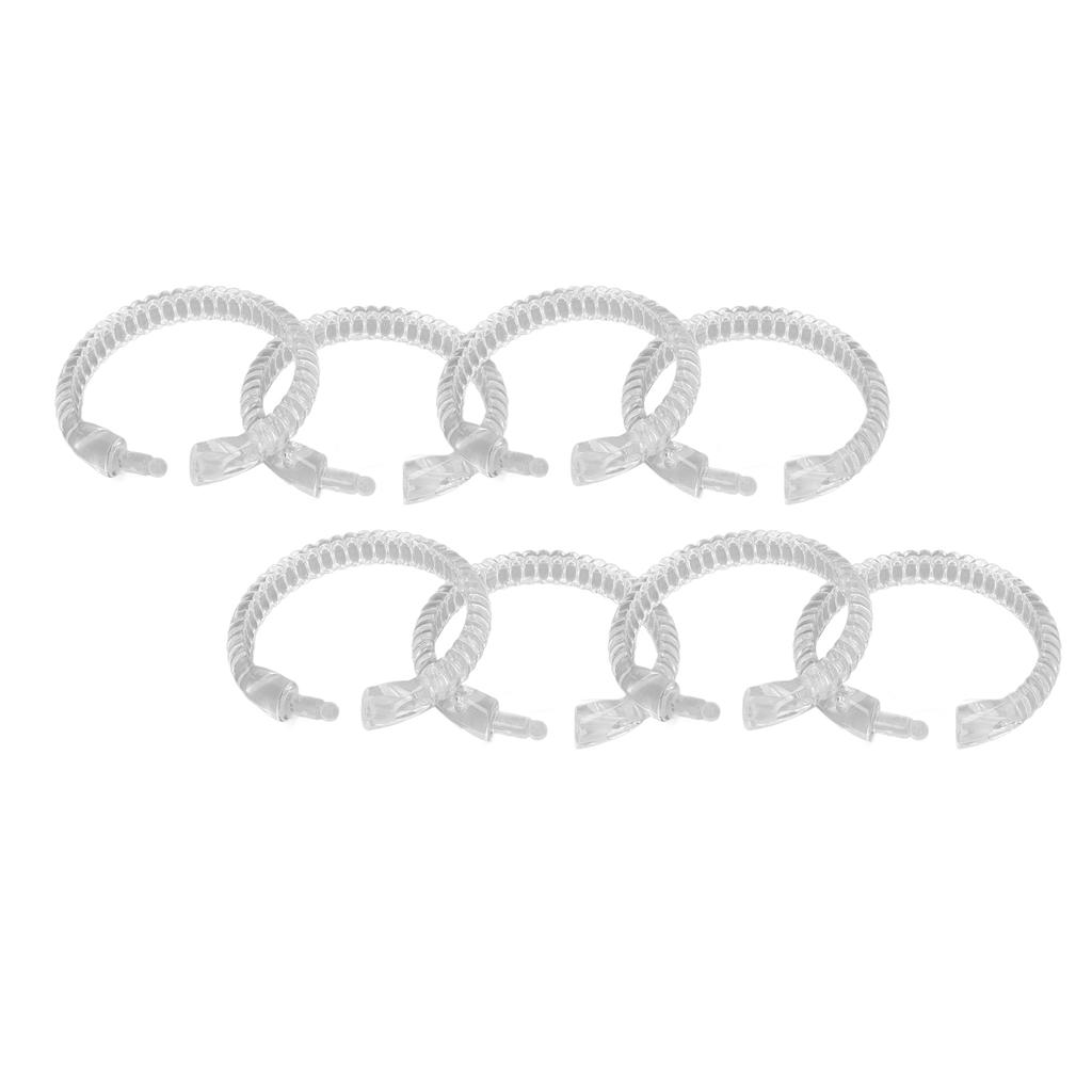 24Pcs Curtain Rings ABS Transparent O Shape Shower Curtain Hooks for Bathroom Shower Rod