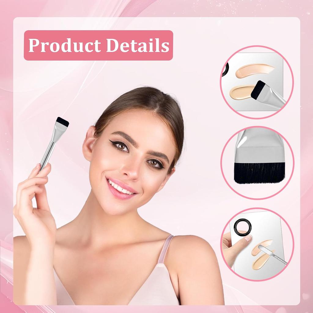 3 Pcs Make Up Spatula Tool including Cosmetic Makeup Mixing Palette Flat Foundation Brush Foundation Spatula for Nail Art Eye Shadow Facial Cosmetic