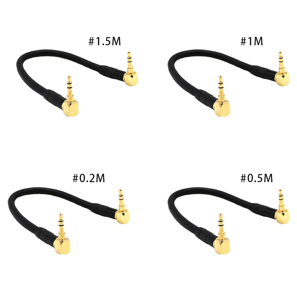 Car Headphone Splitter 3.5mm Male To Male AUX Cable 90 Degree Right Angle Cable Vehicle Stereo Equipment