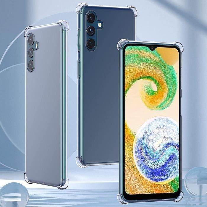 Coque pour Samsung A04s Transparent 4 Coins Renforcés + 2 Verres Trempés