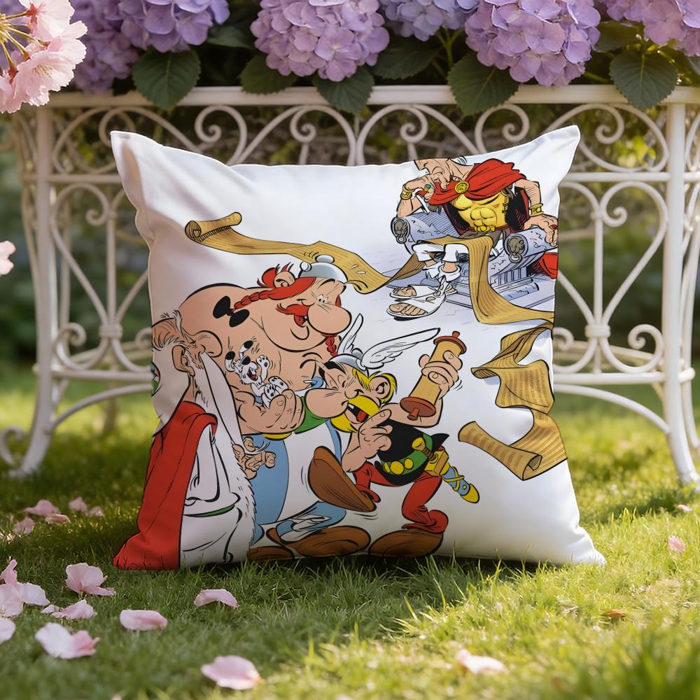 Federa Cuscino Anime A-Asterix Copricuscino Doppia Scena per Casa e Auto: Reversibile per un Comfort Premium
