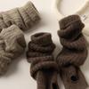 Plush Knitting Fingerless Gloves Women Winter Warm Arm Sleeve Soft Stacked Half Sleeves Arm Warmer Fine Mitten Casual Punk Glove