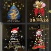 2025 New Year Window Stickers Christmas Decoration Santa Claus Snowman Christmas Tree Sticker Glass Window Decor Decal Xmas Gift