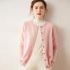 2025 Early Autumn Women's Cashmere Round Neck Cardigan - Stylish & Lightweight Knitwear