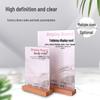 A4 Acrylic Transparent Table Sign with Wooden Base - High-End Tabletop Display for Advertising, Beverage Menu, or Cards