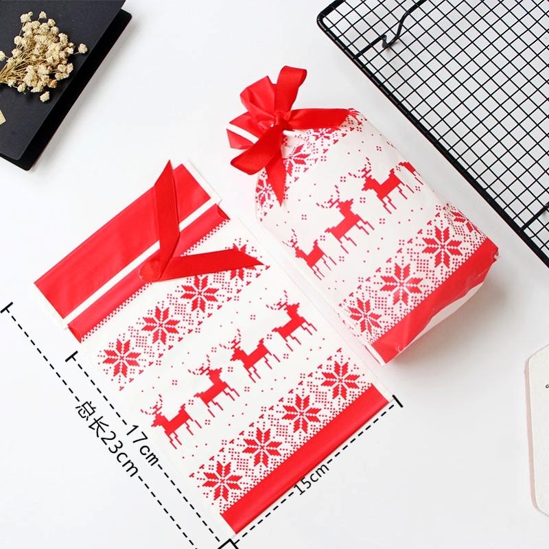 

Рождественский подарочный пакет Candy Apple Ribbon drawstring упаковка Креативный десерт детский торт нуга с ручным декором navidad