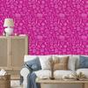 Wallpaper School Supplies purple and powder pink, purple background 50x1000