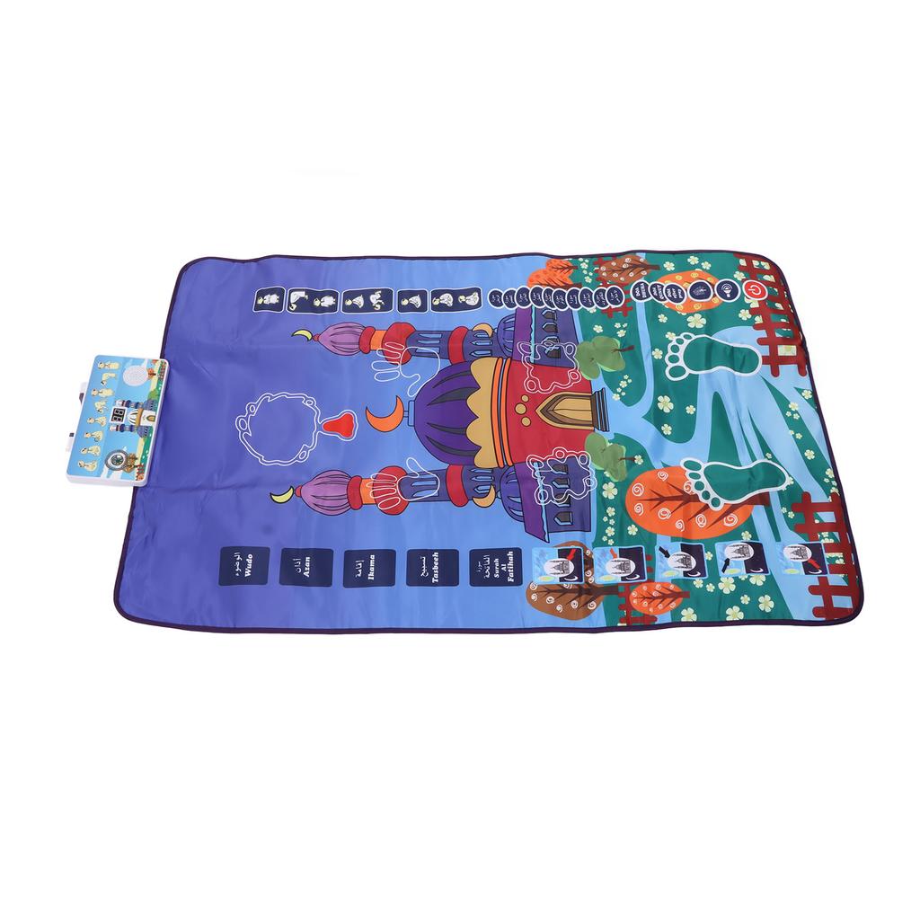 Kids Electronic Muslim Prayer Rug with Worship Step Guide 6 Languages Teaching Talking Prayer Rug