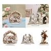 Jesus Ornament Supplies Scene Layout Lightweight with Holder Stand 2D Acrylic Sign for Mantel Decor Centerpiece Easter Holiday