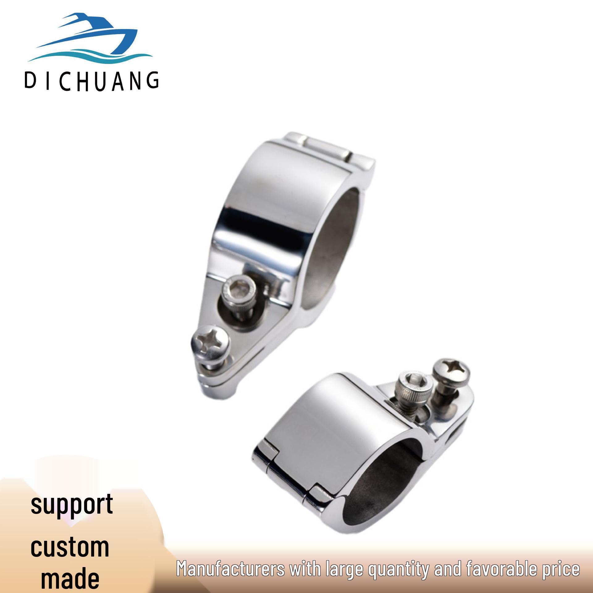 Stainless Steel 316 Yacht Pipe Clamp, 32mm Sliding Sleeve Bolt, Marine Sunshade Hardware 32mm