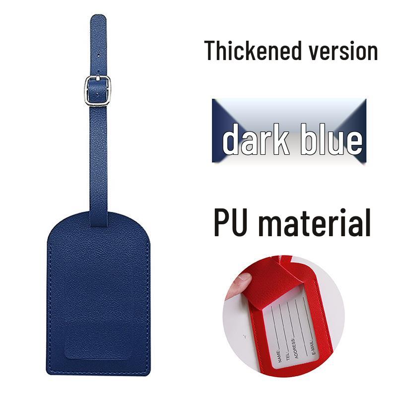 

Thickened PU Luggage Tag with Pocket, Buckle, and Signature Paper темно-синий