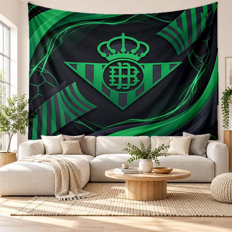 Real Betis Football Wall Tapestry, Soft Fabric Wall Hanging, Decorative Backdrop For Bedroom Home Wall Art