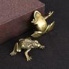 Pure Copper Golden Toad Statue Retro Style Frog Miniature Sculpture  Home Decoration