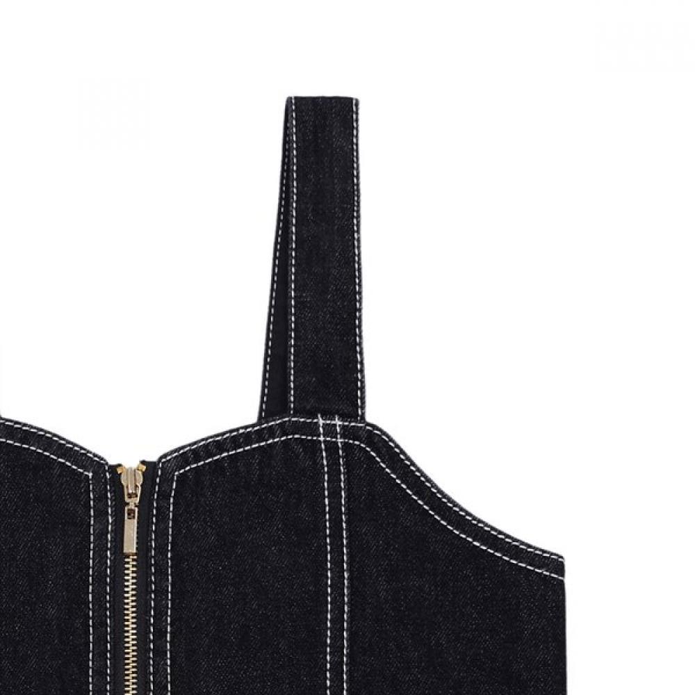 Tiffany Black Denim Bustier T54ksv010