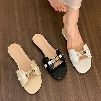 Fashion Fashion Versatile Woman Shoes 2025 Summer New Round Toe Flat Shoe Simple Anti Slip Women's Slippers Comfort Women Beach Shoes