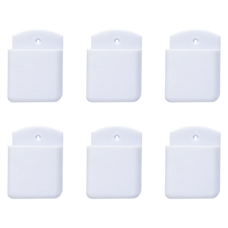 Pack of 6 ABS Plastic Wall Mounted Storage Boxes for Remotes Keys Multipurpose Use Various Locations