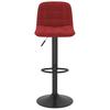 Bar Stool Set of 2 Wine Red Velvet