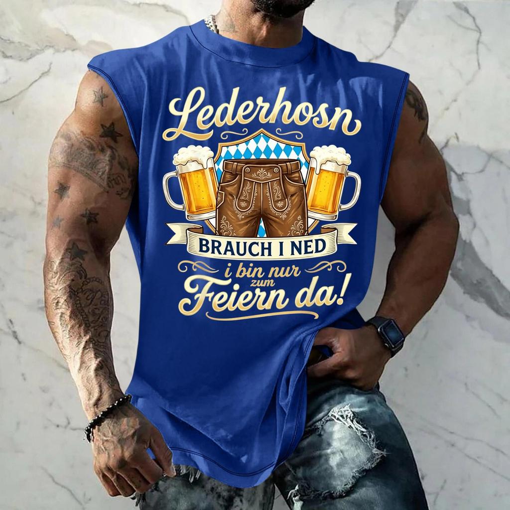 Męski Tank Top Bez Rękawów Luźny Krój Codzienny Streetwear Letnia Koszulka na Mięśnie Graficzny Nadruk Festiwal Piwa Codzienny Ubiór