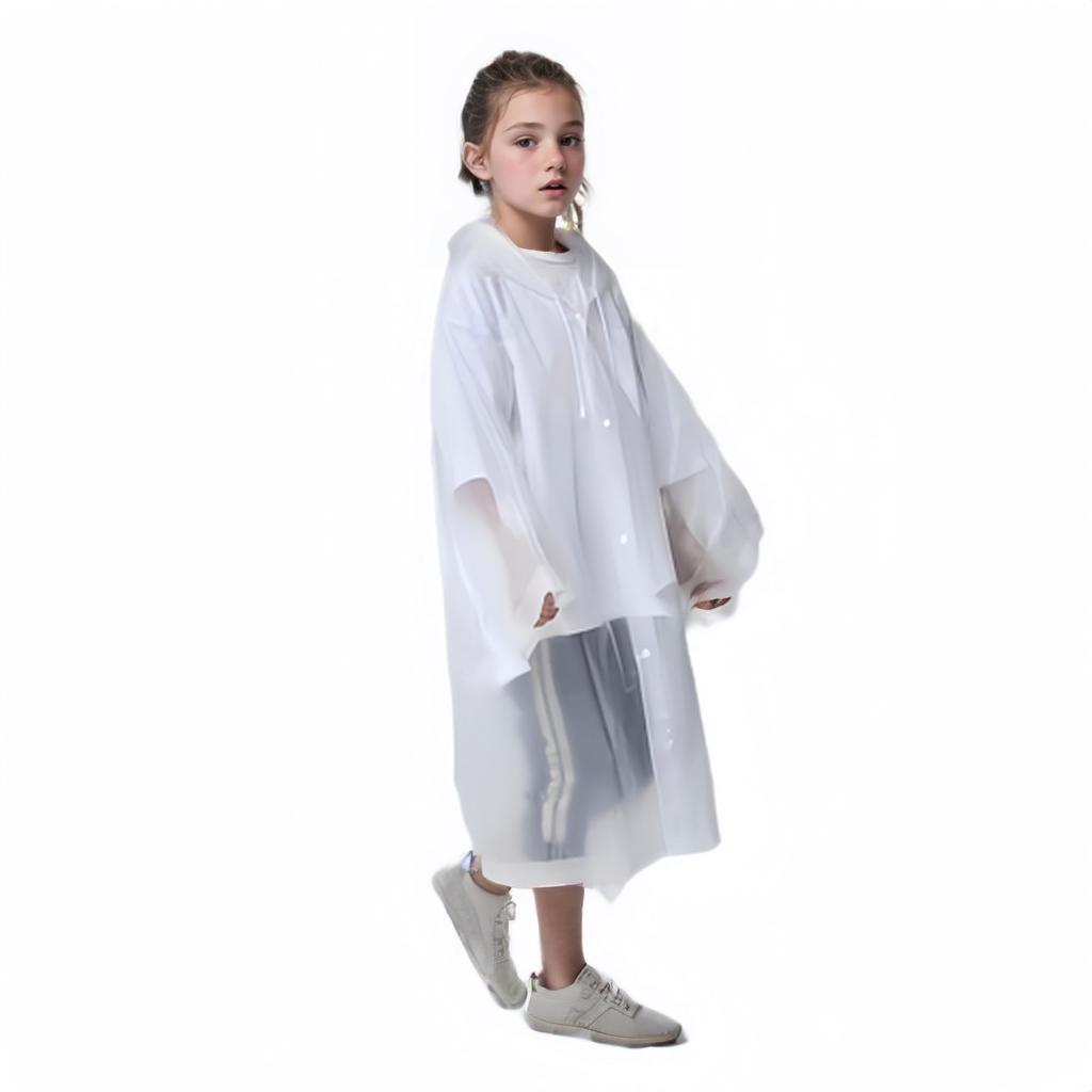 EVA children's raincoat thickened + disposable raincoat whole body rainstorm protection outdoor tourism walking school poncho
