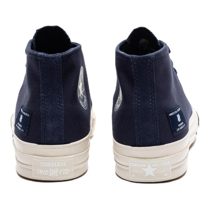 UNDEFEATED X Converse Chuck 70 Chuck 70 Mid Collaboration Comfortable and Versatile Mid-Top Canvas Shoes Unisex Blue and White