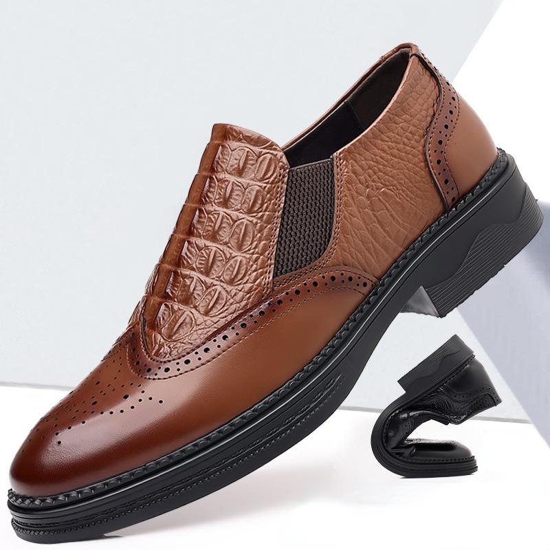 FashionNew Ties English Carved Platform Brock Shoes for Men Fashion Casual Spring Autumn New Designer Cow Leather Men's Dress Shoes Men