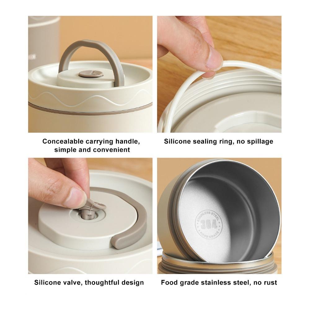 2PCS/3PCS/4PCS 304 Stainless Steel Insulated Lunch Container Portable Lunch Set  For Travel
