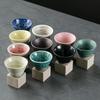 Retro Ceramic Coffee Mug Creative Pottery CoffeeTea Cup Japanese Latte Pull Flower Porcelain Home Art Decorative Cups