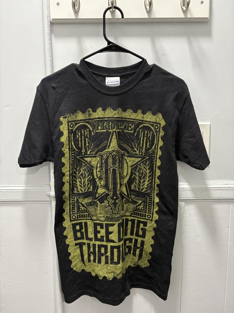 Bleeding Through Shirt Mens Small Black Band Graphic Metalcore T-Shirt Hanes Unisex T-Shirt M