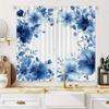 Piece Set Fresh Blue Floral Print Curtains Polyester Fabric Suitable Bedroom Living Room Decoration Made Of Sitting Window Treatment